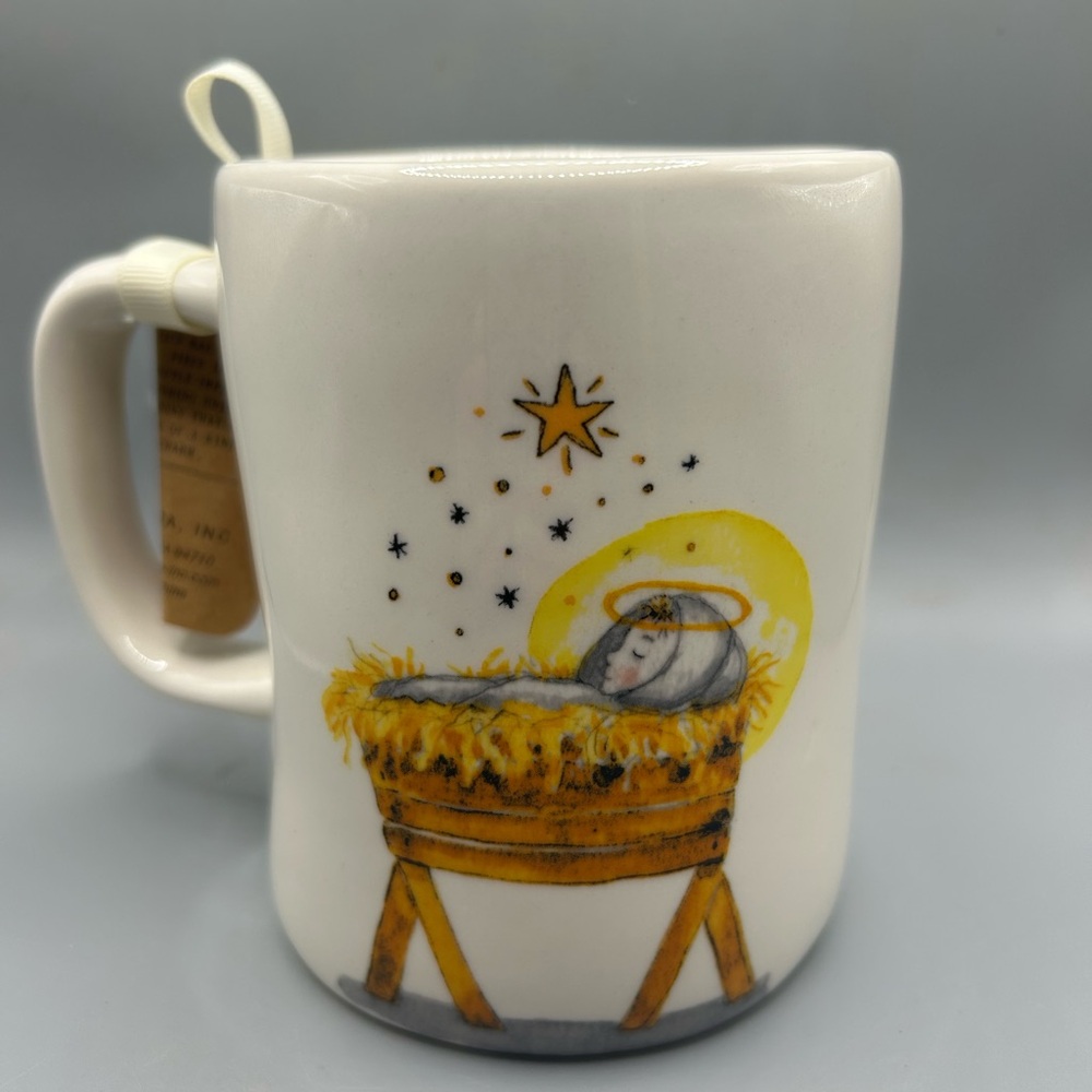 Rae Dunn Christmas Nativity Mug REJOICE LUKE 2: 8-14 Double Sided 2025 NEW